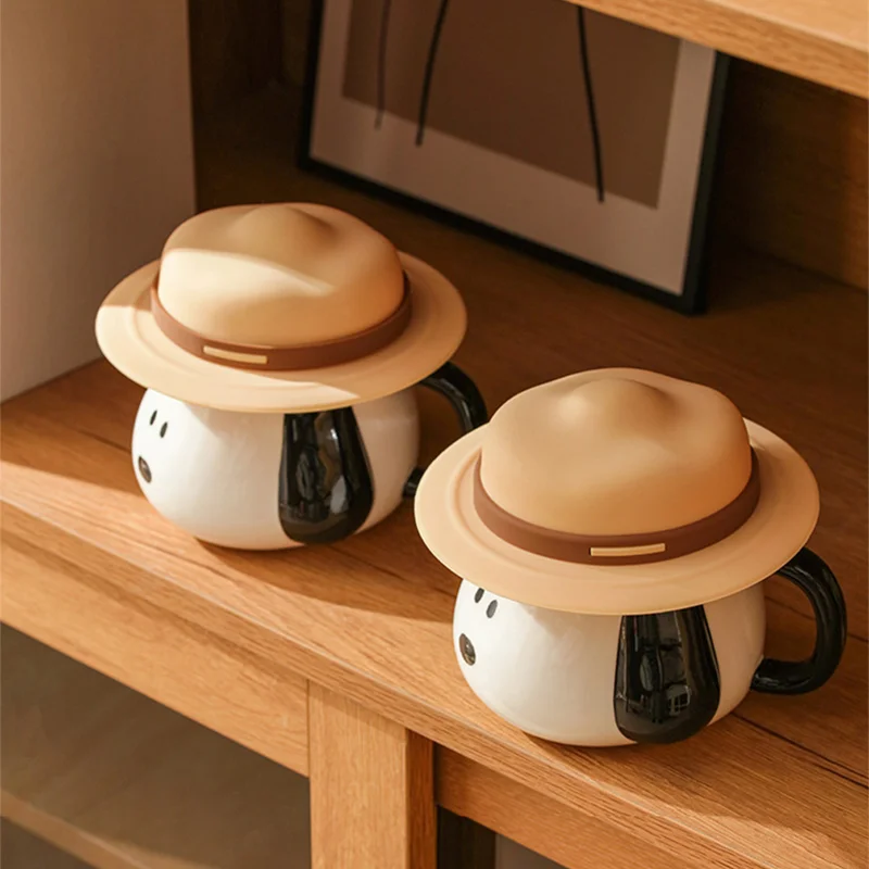 스누피 밀짚모자 디자인 세라믹 머그컵 (뚜껑과 손잡이  - Anime Merchandise Mugs 리뷰 및 가격