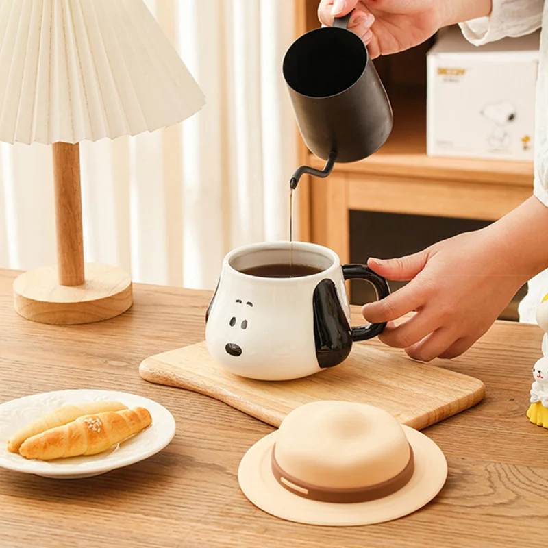 스누피 밀짚모자 디자인 세라믹 머그컵 (뚜껑과 손잡이  - Anime Merchandise Mugs 리뷰 및 가격